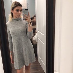 Grey long sleeved turtleneck dress